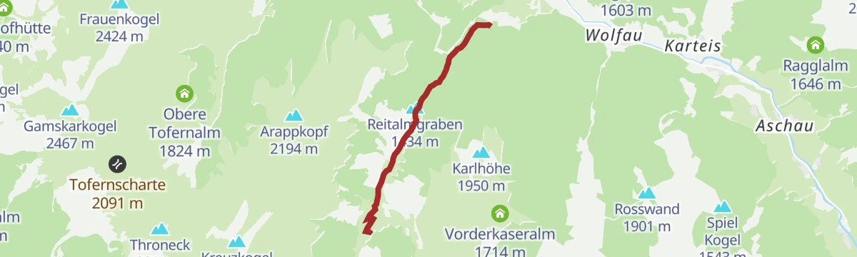 Route map: Hüttschlag: Reitalm